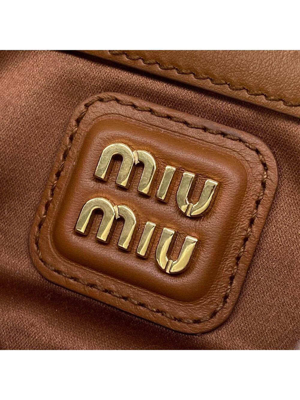Miumiu Arkady Brown Leather Handbag #301808M21B - Picture 12 of 15